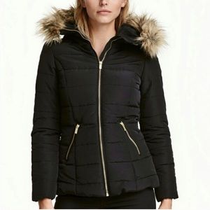 black puffer coats with fur hood